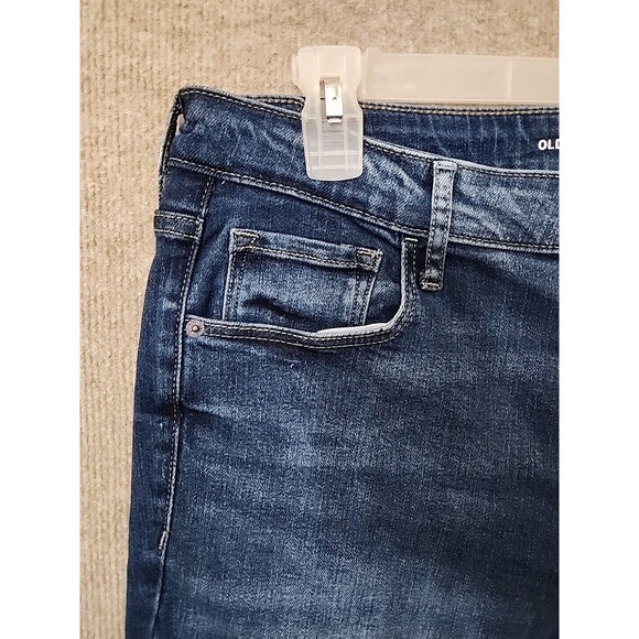 Old Navy Mid Rise Rockstar Super Skinny Jeans Womens 16 Blue Medium Wash NEW - Picture 4 of 10